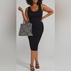 Womens black sleeveless midi dress. NWT